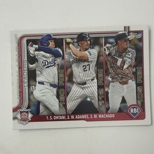 Topps National League Leaders Card - Red and White